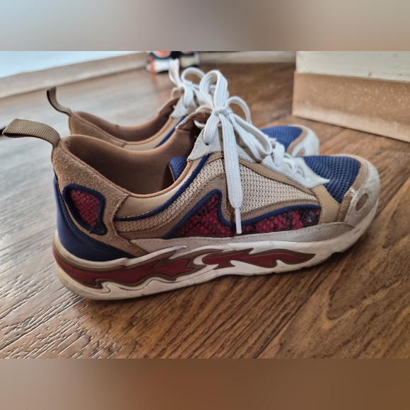 Sandro Paris FLAME red and blue Sneakers AS IS US M5.5 W6.5 - Picture 6 of 9